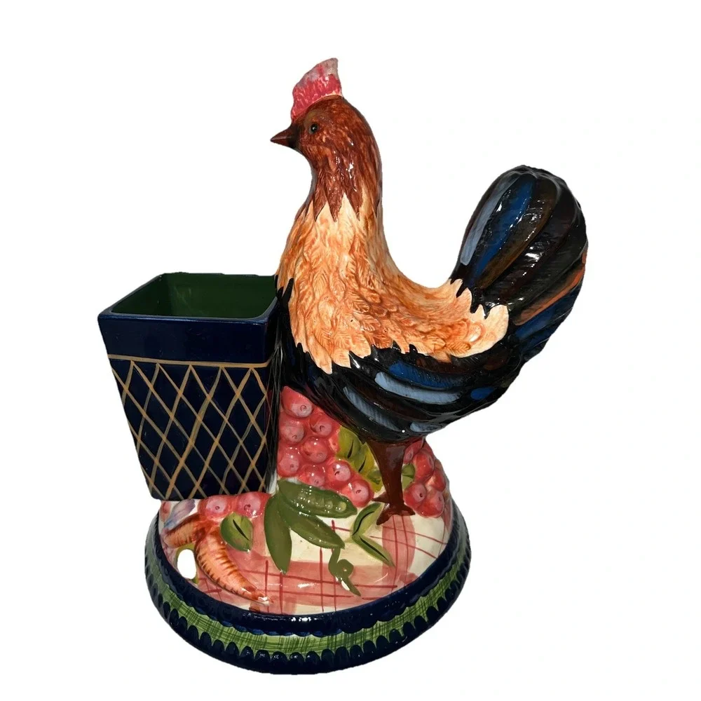 (331n)TRACY PORTER STONEHOUSE FARM COLLECTION ROOSTER UTENSIL HOLDER